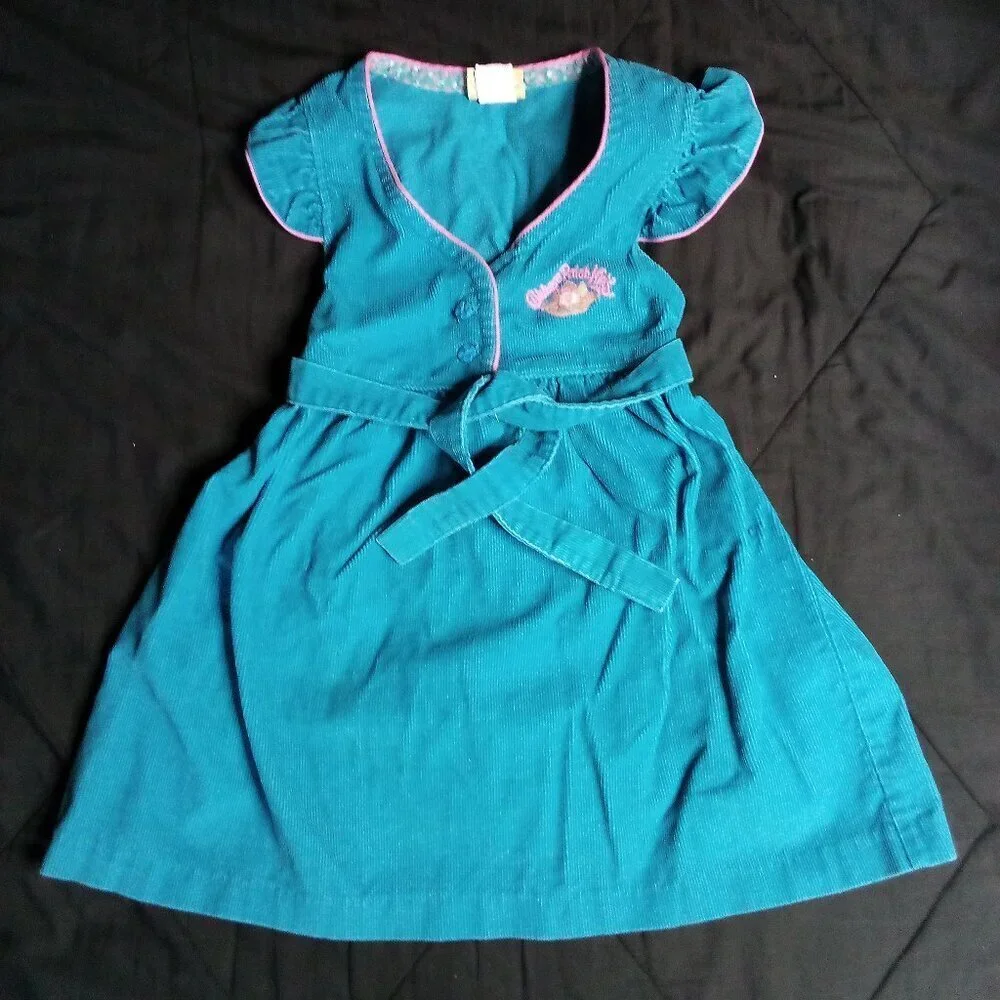 Vintage 80s Cabbage Patch Kids Corduroy Dress Youth Girls 6